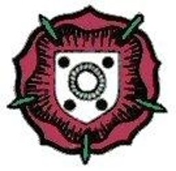 Das Stadtwappen von Petersfield Ein rotes Wappen in der Form einer Rose