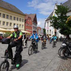 Radfahrer Marktplatz Radfahrer auf dem Marktplatz