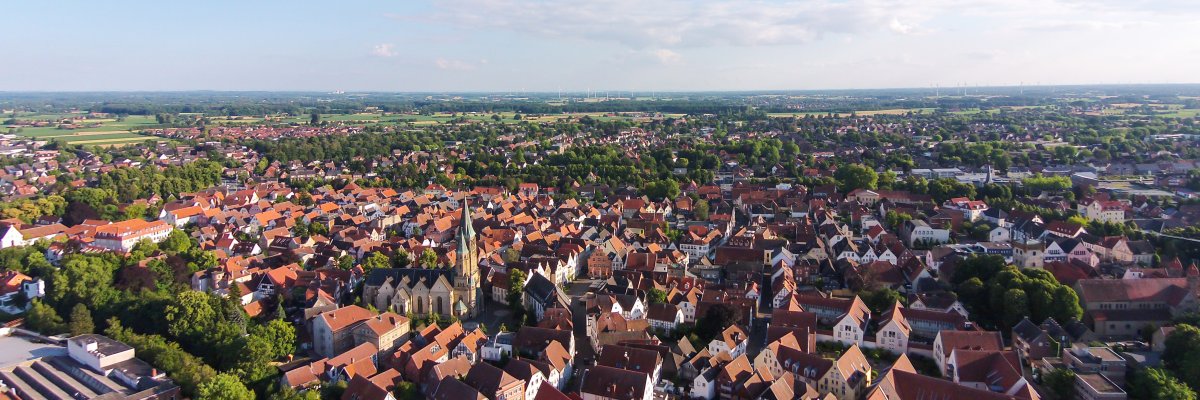 Luftaufnahme der Warendorfer Altstadt Luftaufnahme der Warendorfer Altstadt