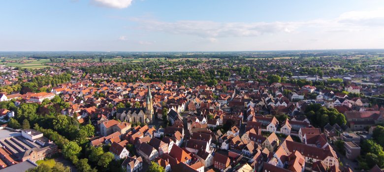 Luftbild Warendorfer Altstadt Blick auf die Warendorfer Altstadt von oben